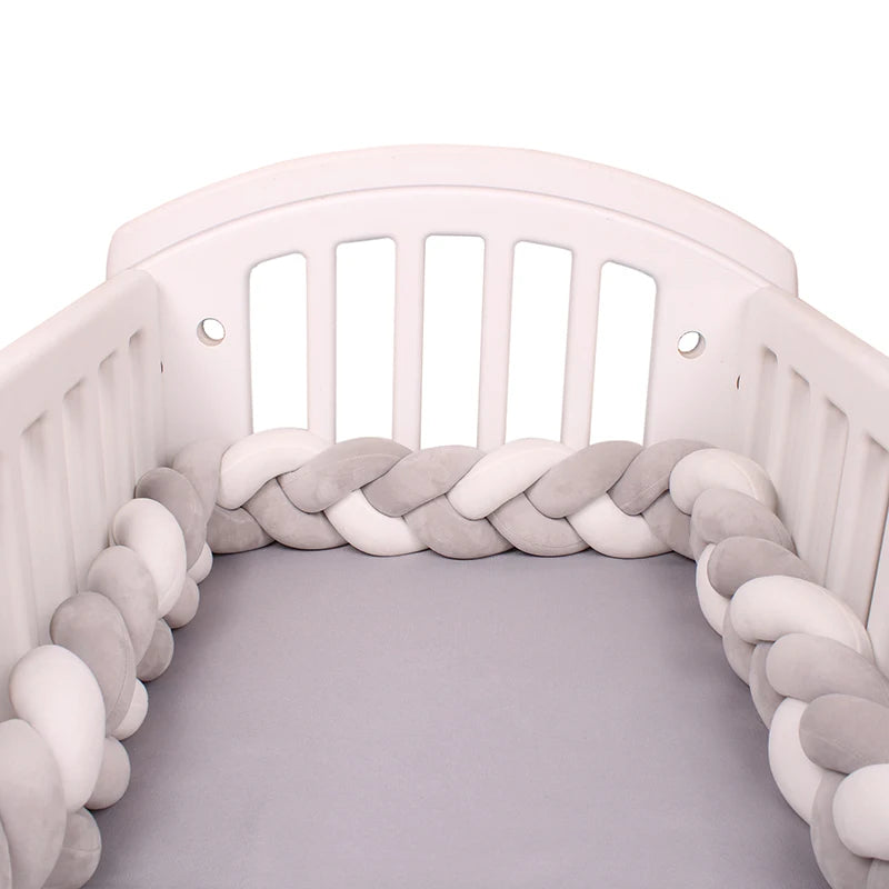 Tresse de Lit Bébé - Gris & Blanc