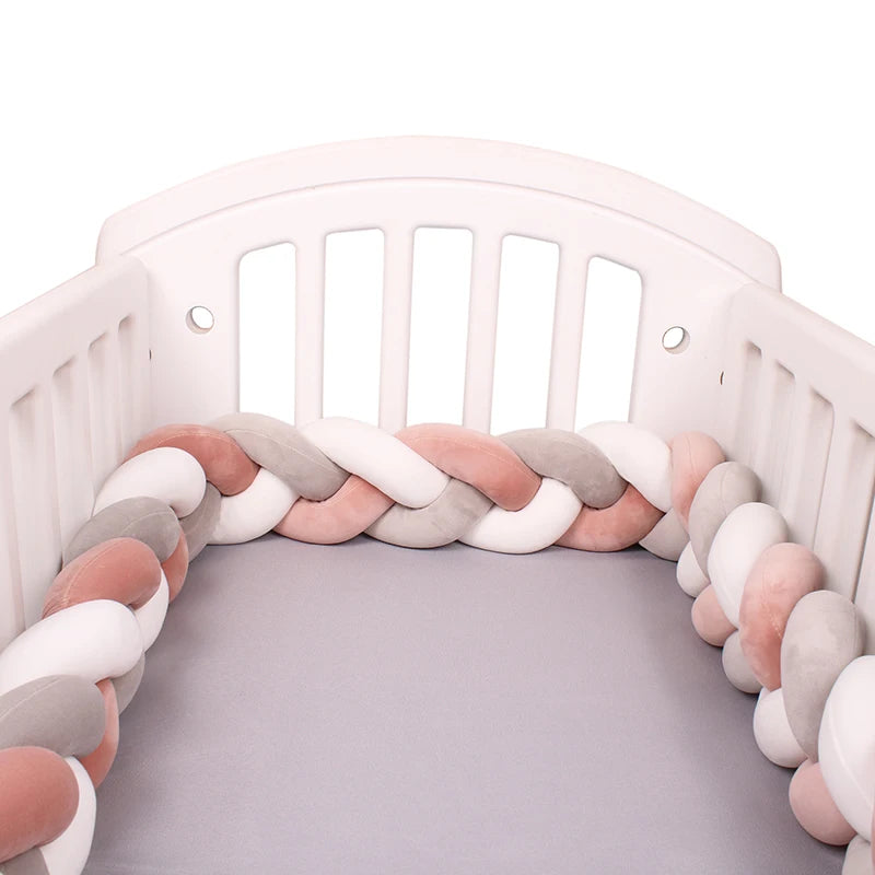 Tresse de Lit Bébé - Crème Gris & Blanc