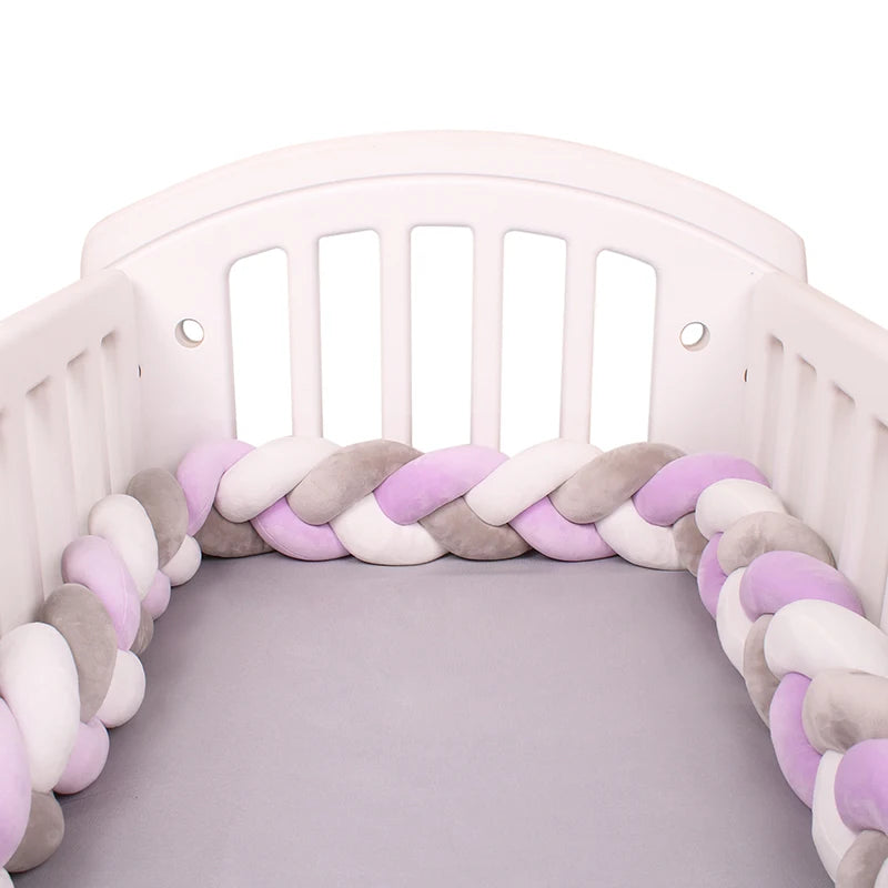 Tresse de Lit Bébé - Violet Blanc & Gris