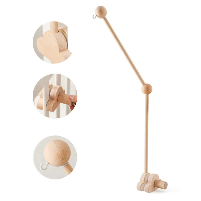 Support en bois mobile de lit bébé
