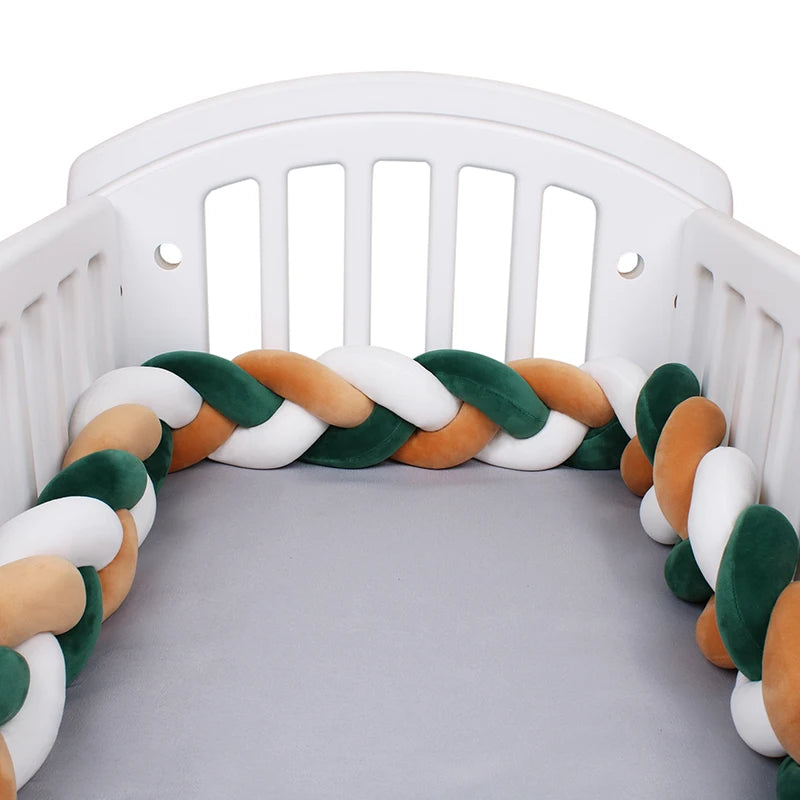 Tresse de Lit Bébé - Vert Blanc & Marron
