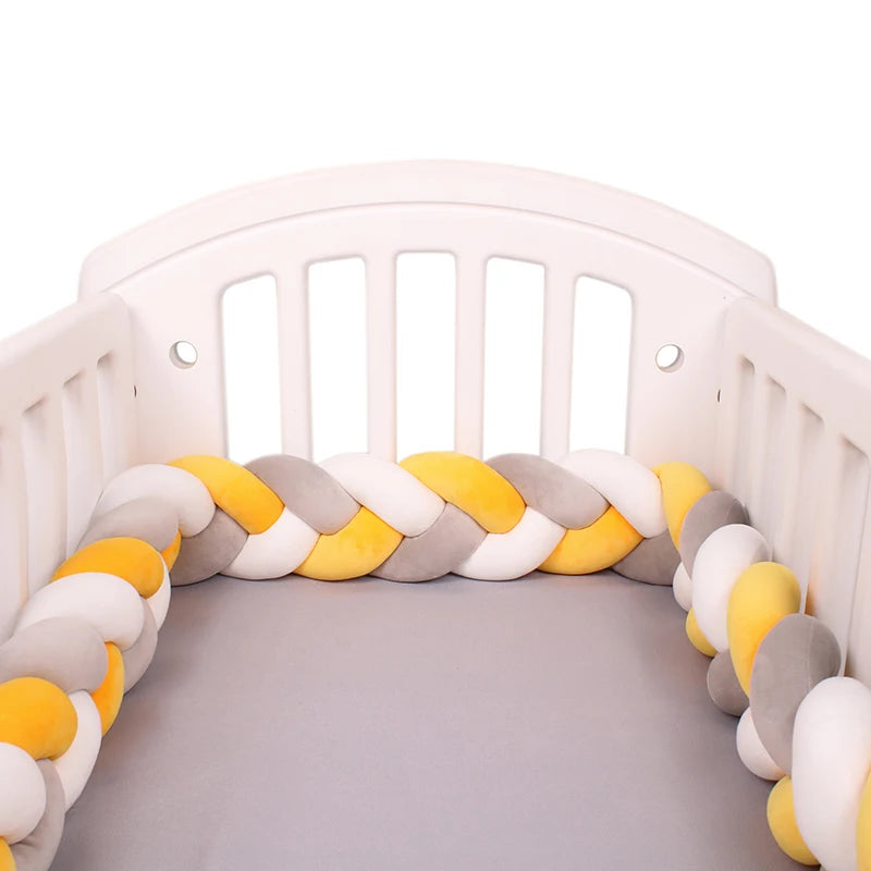 Tresse de Lit Bébé - Jaune Gris & Blanc