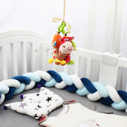 Tresse de Lit Bébé - Bleu & Blanc
