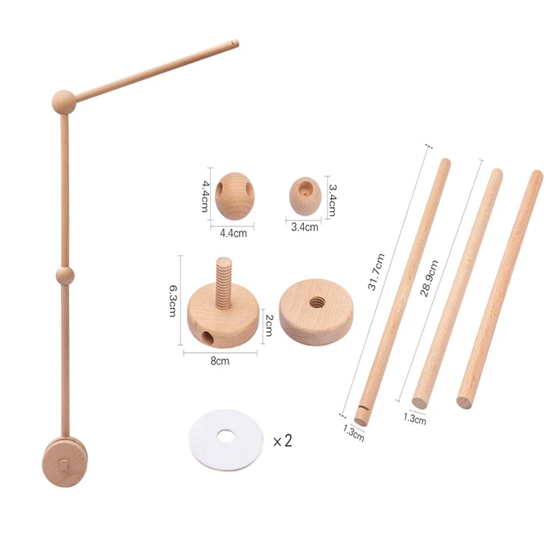 Support en bois mobile de lit